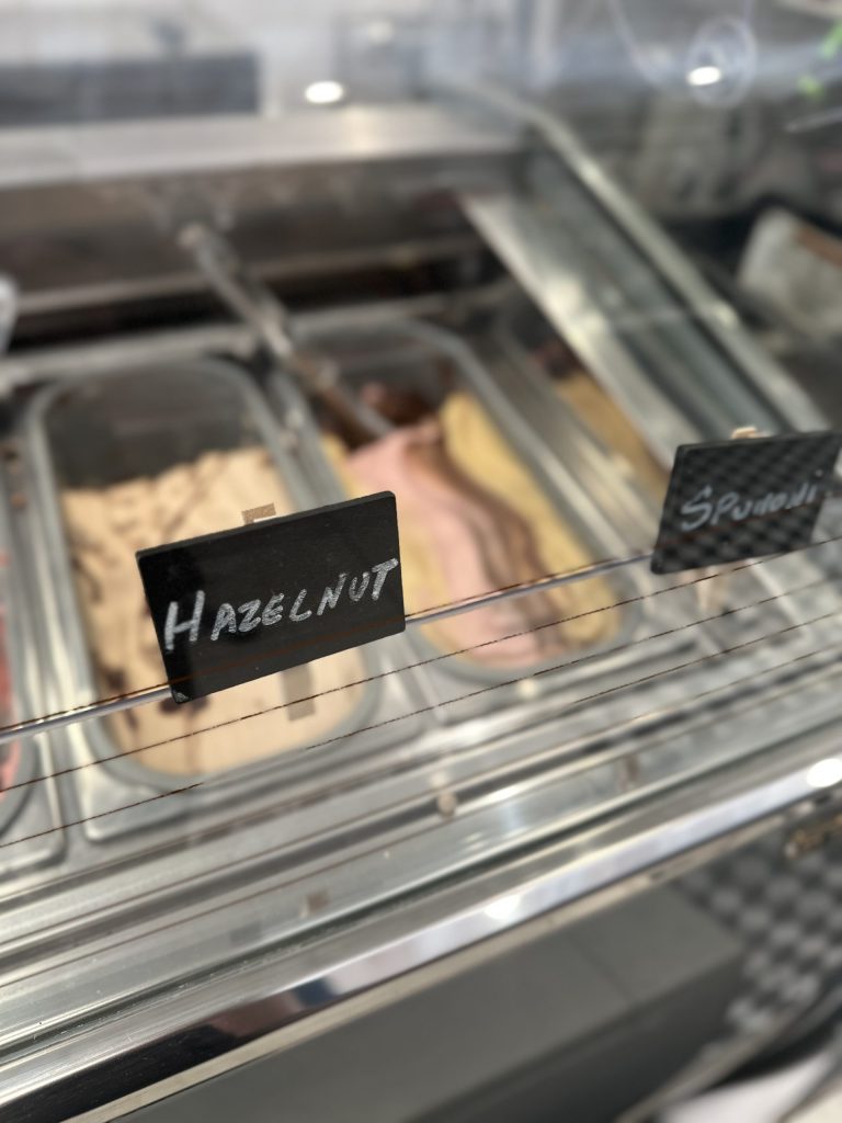 Artisanal Italian gelato flavors at Caffè Tre Venezie