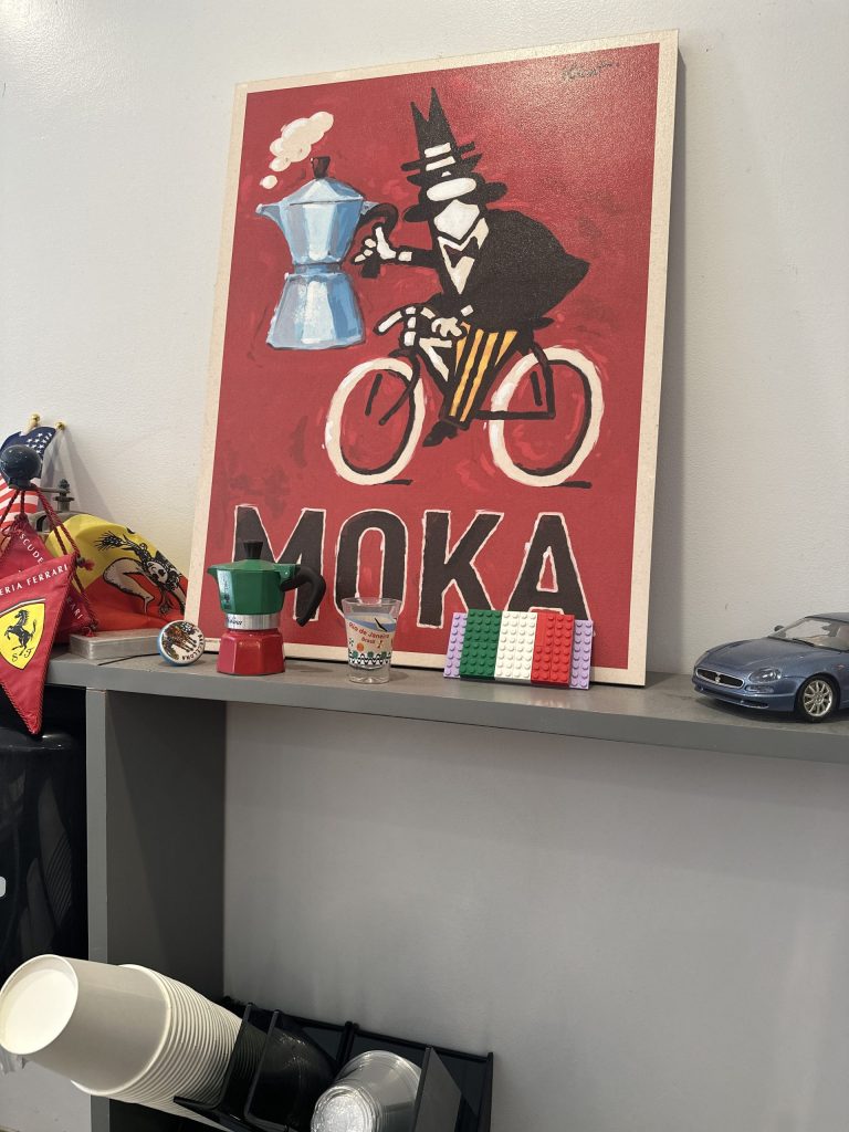 Classic Italian moka coffee maker decor